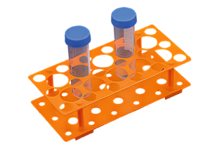 ESTANTE LARANJA PARA 10 TUBOS DE 50ML E 18 TUBOS DE 15ML TIPO FALCON
