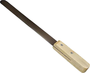 ESPATULA EM INOX COM CABO DE MADEIRA COMP. 100MMX22MM