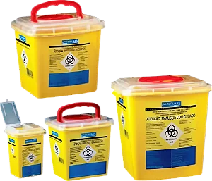 COLETOR PARA PERFUROCORTANTES RIGIDO AMARELO 3L