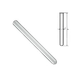 TUBO DE ENSAIO DE VIDRO NEUTRO COM ORLA 16X160MM 25ML