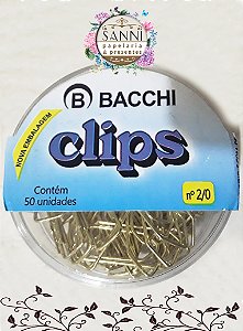 Clips metal dourados - Número: 2/0.