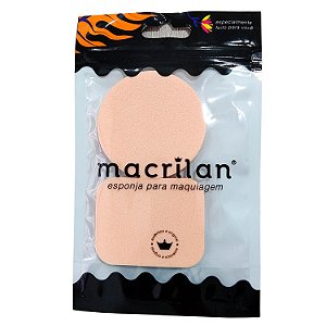 Esponja Maquiagem Macrilan Redonda e Retangular Kit 2un