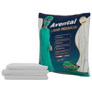 Avental Descartável Protdesc Manga Longa 20gm² Branco 10un
