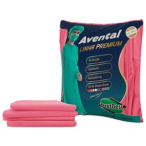 Avental Descartável Protdesc Manga Longa 20gm² Rosa 10un