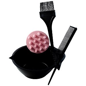 Kit Aplicação Tintura Cabelo Pente Pincel Massageador Tigela 400ml