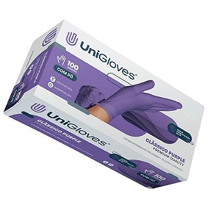 Luva Unigloves Látex com Pó Clássico Premium Quality Purple