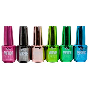 Kit 6 Esmalte Love Yes Metálico Efeito Espelhado Secagem Rápida 15ml