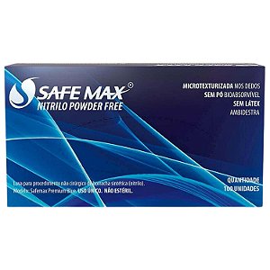 Luva Supermax Nitrilo Sem Pó Powder Free Azul 100un