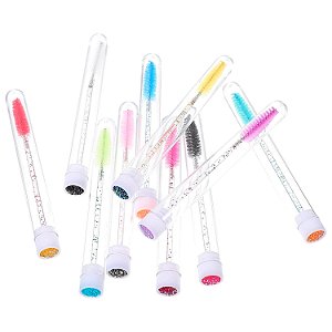 Escovinha Glitter Cílios e Sobrancelha com Tubete Proteção 10un