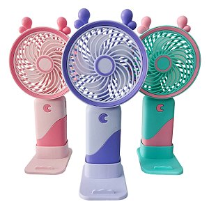 Ventilador Portátil Extensão de Cílios Maquiagem 3 Velocidades Usb com Base