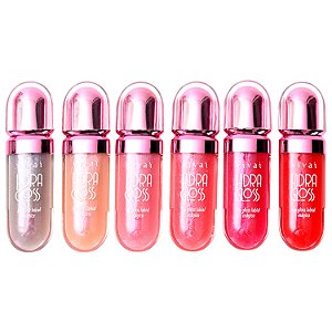 Hidra Gloss Vivai 6 Cores Lindas Mágico com Brilho Intenso e Hidratação Profunda 7ml
