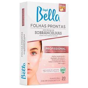 Folhas Prontas Depil Bella para Design Sobrancelhas Sem Corante e Fragrância 20un