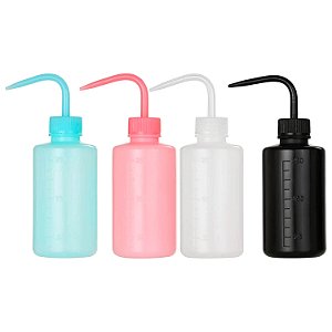Pisseta Frasco Dosador Higienização Extensão Cílios Bico Curvo 250ml