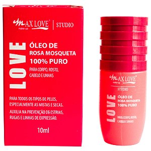 Óleo Rosa Mosqueta Max Love para Corpo Rosto Cabelo Unhas 100% Puro 10ml