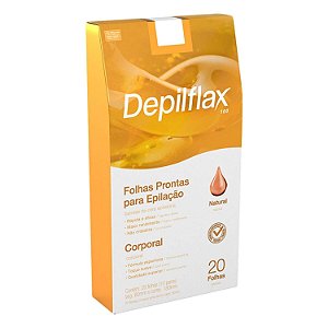 Folhas Prontas Depilflax para Depilação Corporal Natural 10 Pares