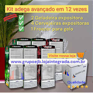 Kit adega avançado 4 cervejeiras 2 geladeiras 1 freezer