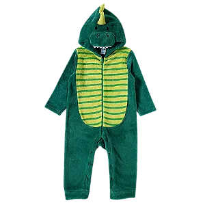 Macacão Peludinhos Jacaré Com Capuz Kids 1 a 3 Anos