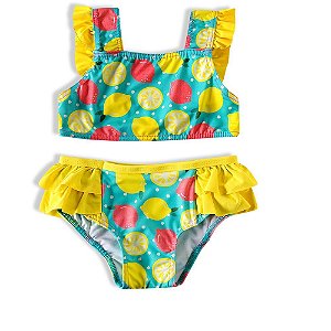 Biquini Infantil Estampa Limão Babado Tip top