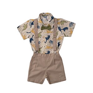 Conjunto Infantil Dinossauro Luxo Social Masculino