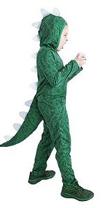 Fantasia de Dinossauro Rex Infantil Longa Com Capuz e Rabo