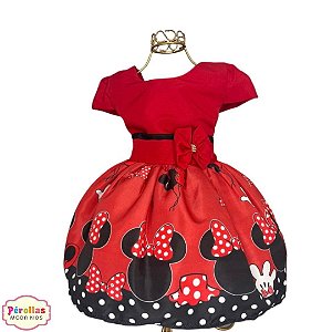 Vestido Temático Festa Infantil Orelhinha Minnie