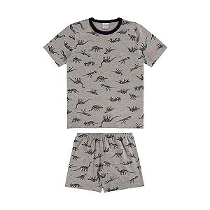 Pijama Infantil Masculino Dinossauro Cinza Alakazoo