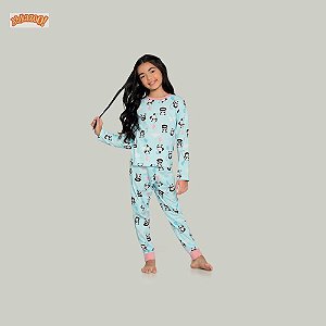 Pijama Infantil Feminino Panda Balões Alakazoo