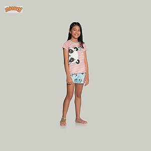 Pijama Infantil Feminino Panda Listras Alakazoo