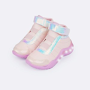 Tênis de Led Infantil Cano Médio Holográfico Pampilli
