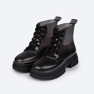 Bota Coturno Tweenie Ibiza Glee Transparente e Preto Pampili