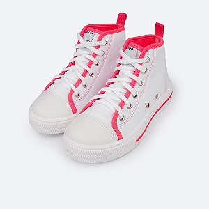 Tênis Cano Médio Pampili Easy Branco e Neon
