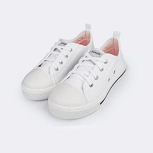 Tênis Infantil Feminino Pampili Easy Branco e Nude