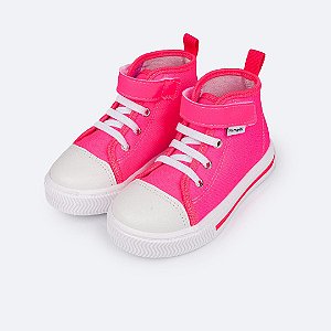Tênis Cano Médio Pampili Mini Easy Pink Neon
