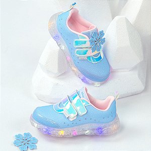 Tênis Infantil Pampili Liz Luz Coleção Disney Frozen Com Led
