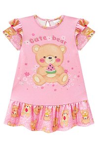 Vestido infantil em Molecotton Kukiê Rosa