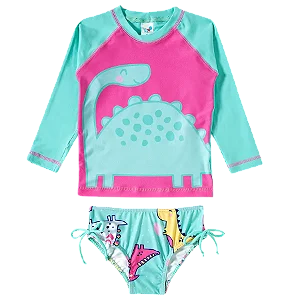 Conjunto De Praia Infantil Com Chapeu Proteção Solar Dina love Tip Top