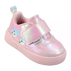 Tênis Infantil Pampili Yumi Led Holográfico Rosa