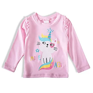 Camiseta praia manga longa gatinha kids proteção uv50+ Tip Top