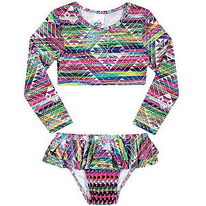 Biquíni Infantil Com Proteção Solar Surfista Cropped Toddler