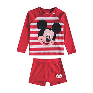 Conjunto Praia Mickey Mouse - Disney Tip Top Vermelho