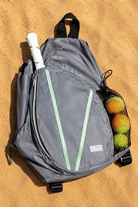Mochila de Beach Tennis Pro Smash-Grafite com Verde Pistache