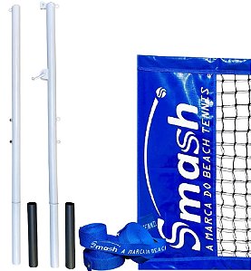 Kit Profissional Linha Premium Completo de Beach Tennis Smash com Poste Fixo