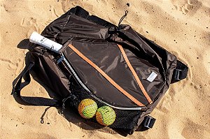 Mochila de Beach Tennis Pro Smash-Marrom com Caramelo