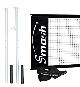Kit de Rede de Beach Tennis Profissional Linha Premium Completo -Com Poste Fixo