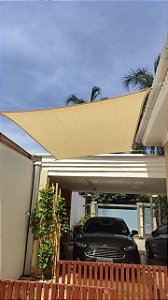 TELA TOLDO SOMBREAMENTO SOMBRALUX ESSENCIAL (80%)  4x2 m AREIA + KIT DE INSTALAÇÃO