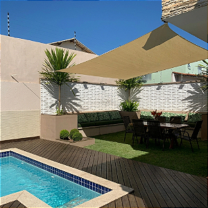 Tela de Sombreamento 2x2m com Kit de Instalação - Quadrada - Sombralux