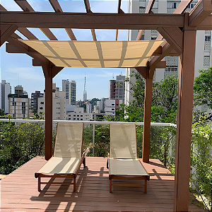 Tela de Sombreamento 2x2m com Kit de Instalação - Quadrada - Sombralux