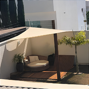 Tela de Sombreamento 4x4x5.6m com Kit de Instalação - Triangular - Sombralux
