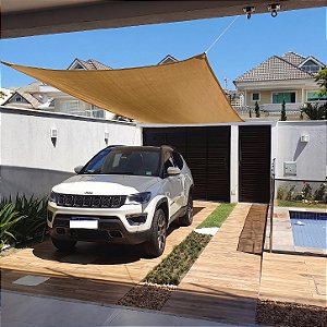 Tela de Sombreamento 2x3m (3x2m) com Kit de Instalação - Retangular - Sombralux