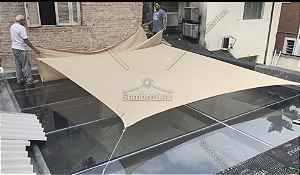 Tela de Sombreamento 6x5m (5x6m) com Kit de Instalação - Retangular - Sombralux